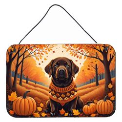 DAC1055DS812 12 x 8 in. Unisex Chocolate Labrador Retriever Fall Wall or Door Hanging Prints