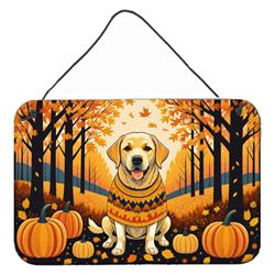 DAC1056DS812 12 x 8 in. Unisex Yellow Labrador Retriever Fall Wall or Door Hanging Prints