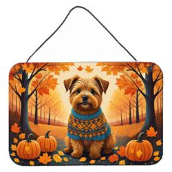 12 x 8 in. Unisex Norfolk Terrier Fall Wall or Door Hanging Prints