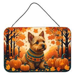 12 x 8 in. Unisex Norwich Terrier Fall Wall or Door Hanging Prints