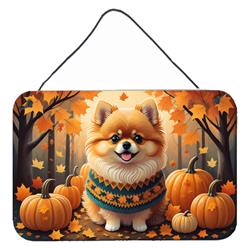 12 x 8 in. Unisex Pomeranian Fall Wall or Door Hanging Prints
