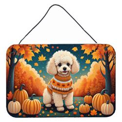 12 x 8 in. Unisex Poodle Fall Wall or Door Hanging Prints