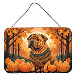 12 x 8 in. Unisex Shar Pei Fall Wall or Door Hanging Prints