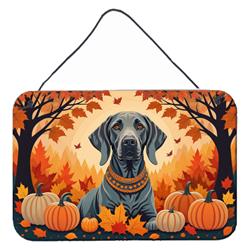 12 x 8 in. Unisex Weimaraner Fall Wall or Door Hanging Prints