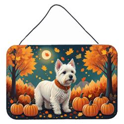 12 x 8 in. Unisex Westie Fall Wall or Door Hanging Prints