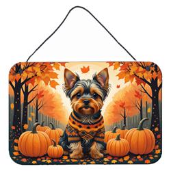 DAC1081DS812 12 x 8 in. Unisex Yorkshire Terrier Fall Wall or Door Hanging Prints