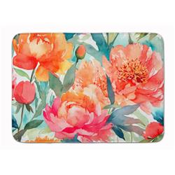 19 x 27 in. Unisex Peonies in Watercolor Memory Foam Kitchen Mat