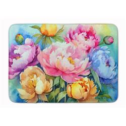 19 x 27 in. Unisex Peonies in Watercolor Memory Foam Kitchen Mat