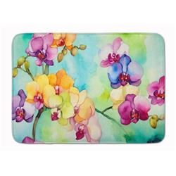 19 x 27 in. Unisex Orchids in Watercolor Memory Foam Kitchen Mat