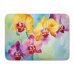 19 x 27 in. Unisex Orchids in Watercolor Memory Foam Kitchen Mat