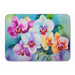 19 x 27 in. Unisex Orchids in Watercolor Memory Foam Kitchen Mat