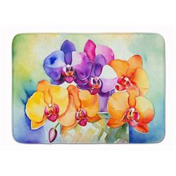 19 x 27 in. Unisex Orchids in Watercolor Memory Foam Kitchen Mat