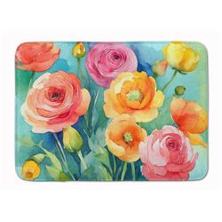 19 x 27 in. Unisex Ranunculus in Watercolor Memory Foam Kitchen Mat