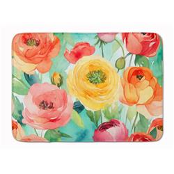 19 x 27 in. Unisex Ranunculus in Watercolor Memory Foam Kitchen Mat