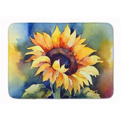 19 x 27 in. Unisex Sunflowers in Watercolor Memory Foam Kitchen Mat