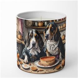 10 oz Unisex Basset Hound Fall Kitchen Pumpkins Decorative Soy Candle