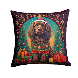 18 x 18 in. Unisex Boykin Spaniel Christmas Fabric Decorative Pillow