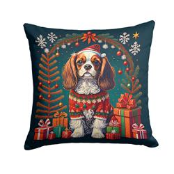 18 x 18 in. Unisex Cavalier King Charles Spaniel Christmas Fabric Decorative Pillow