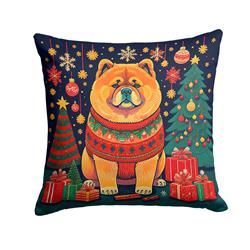 18 x 18 in. Unisex Chow Chow Christmas Fabric Decorative Pillow