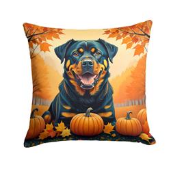 18 x 18 in. Unisex Rottweiler Fall Fabric Decorative Pillow
