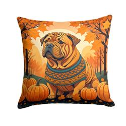 18 x 18 in. Unisex Shar Pei Fall Fabric Decorative Pillow