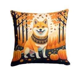 18 x 18 in. Unisex Shiba Inu Fall Fabric Decorative Pillow