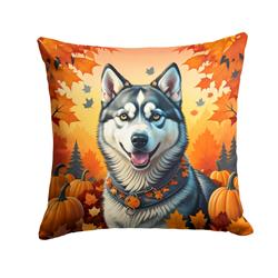 18 x 18 in. Unisex Siberian Husky Fall Fabric Decorative Pillow