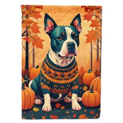 15.5 x 11.25 in. Unisex Pit Bull Terrier Fall Garden Flag