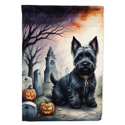 DAC2051CHF 40 x 28 in. Scottish Terrier Spooky Halloween House Flag