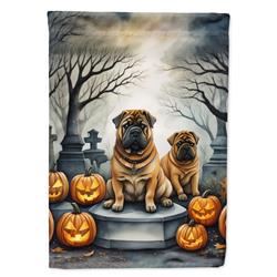 DAC2052CHF 40 x 28 in. Shar Pei Spooky Halloween House Flag