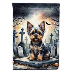 DAC2061CHF 40 x 28 in. Yorkshire Terrier Spooky Halloween House Flag