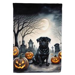 DAC2065CHF 40 x 28 in. Black Pug Spooky Halloween House Flag