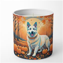 10 oz Unisex White German Shepherd Fall Decorative Soy Candle