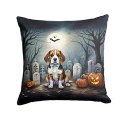 18 x 18 in. Unisex Beagle Spooky Halloween Fabric Decorative Pillow