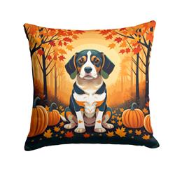 14 x 14 in. Unisex Beagle Fall Fabric Decorative Pillow