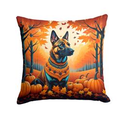 14 x 14 in. Unisex Belgian Malinois Fall Fabric Decorative Pillow