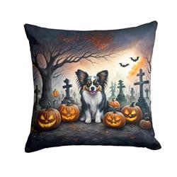 18 x 18 in. Unisex Papillon Spooky Halloween Fabric Decorative Pillow