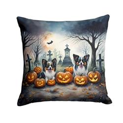 18 x 18 in. Unisex Papillon Spooky Halloween Fabric Decorative Pillow