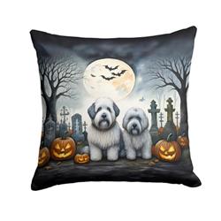 DAC2071PW1818 18 x 18 in. Unisex Old English Sheepdog Spooky Halloween Fabric Decorative Pillow