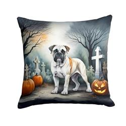 14 x 14 in. Unisex Boxer Spooky Halloween Fabric Decorative Pillow