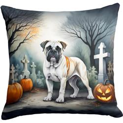 18 x 18 in. Unisex Boxer Spooky Halloween Fabric Decorative Pillow