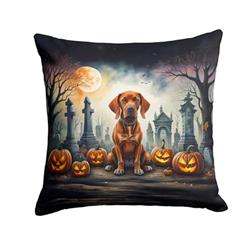 18 x 18 in. Unisex Vizsla Spooky Halloween Fabric Decorative Pillow