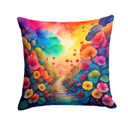 3 x 14 x 14 in. Colorful Begonias Fabric Decorative Pillow