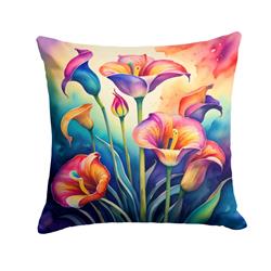 3 x 14 x 14 in. Colorful Calla Lilies Fabric Decorative Pillow