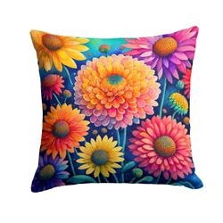 3 x 14 x 14 in. Colorful Chrysanthemums Fabric Decorative Pillow