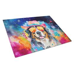 DAC2459LCB 0.2 x 15 x 12 in. Bernese Mountain Dog Hippie Dawg Glass Cutting Board, Large