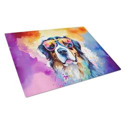 DAC2460LCB 0.2 x 15 x 12 in. Bernese Mountain Dog Hippie Dawg Glass Cutting Board, Large