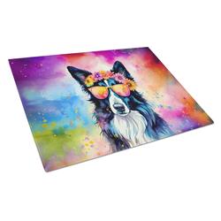 DAC2466LCB 0.2 x 15 x 12 in. Border Collie Hippie Dawg Glass Cutting Board, Large