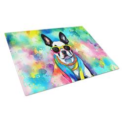 DAC2469LCB 0.2 x 15 x 12 in. Boston Terrier Hippie Dawg Glass Cutting Board, Large
