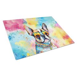 DAC2470LCB 0.2 x 15 x 12 in. Boston Terrier Hippie Dawg Glass Cutting Board, Large